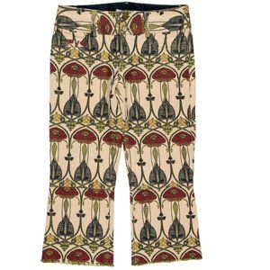 Alice + Olivia Art Nouveau Embroidered Crop Pants